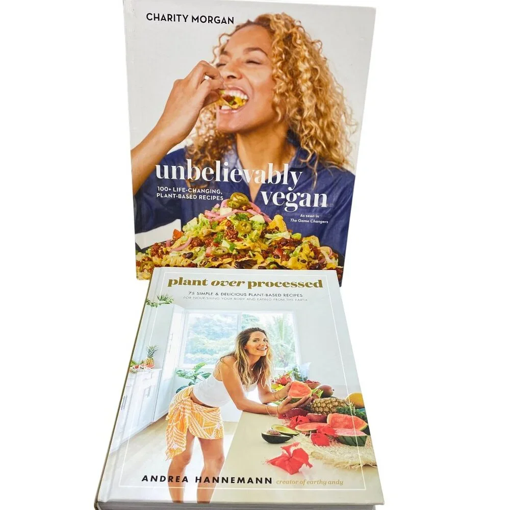Vegan lot of cookbooks recipes Vegetarian Plant over Processed Unbelievably Vega